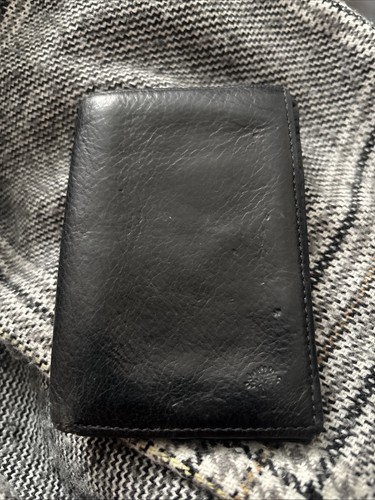 Schwarz Maulbeer Leder Kartenetui Etui Mini Doppelfaltung Geldbörse