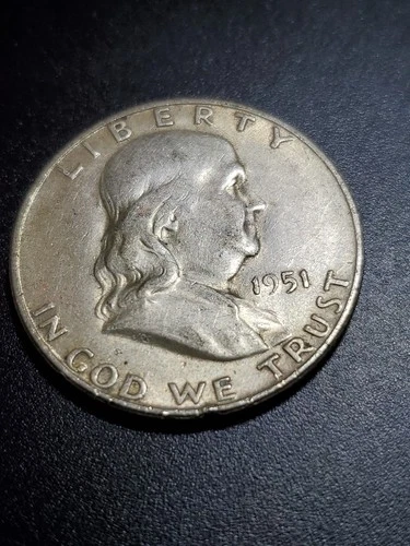 1951-S 50C Franklin Half Dollar 90 % Silver Vf