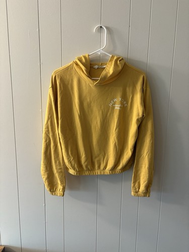 Felpa con cappuccio H&M Youth Girls XL 16/18 New York Cropped Hoodie A2 - Foto 2 di 10