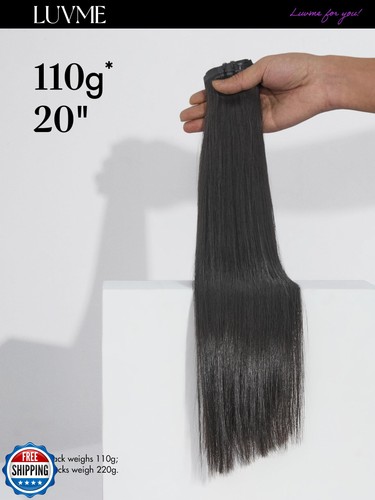 LUVME Silky Straight Seamless 110g 7 Stück Clip in Haarverlängerung Full Max mit - Bild 2 von 5
