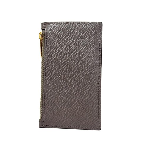 Auth CELINE - Gray Beige Leather Coin Case - Picture 2 of 4