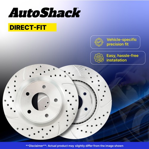 Front Drilled Slotted Brake Rotors Pair for Ford F-150 Expedition 3.5L V6 - Picture 5 of 7