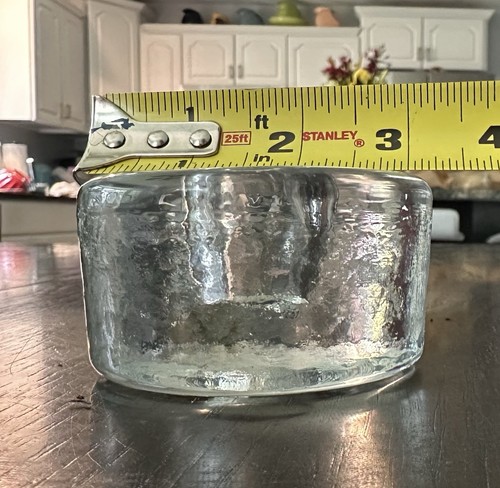 2 Blenko Vintage Art Glass Clear Candle Taper Holder Puck Chunky 1.75” High - Picture 15 of 15