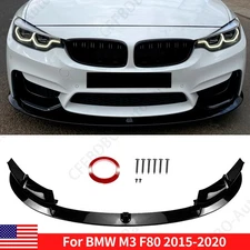 For BMW F80 M3 F82 F83 M4 15-20 MP Style Glossy Black Front Bumper Lip Splitter
