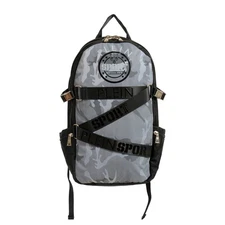 Plein Sport Unisex Military Print Gray" ZAINO RUNNER" Backpack Bag