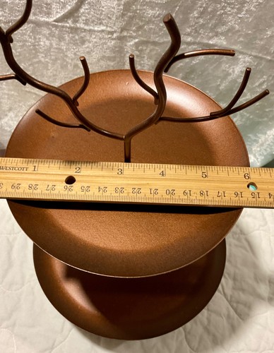 Metal Two-tier serving tray or display stand, copper metallic color,great condit - Picture 4 of 7