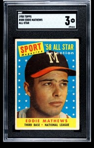 1958 Topps Ed Eddie Mathews All Star SGC 3 VG #480 Braves (Great Eye Appeal!)