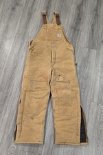 Carhartt mens bib overalls Sz 38x30 Insulated Brown