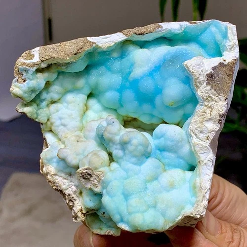 1.21LB Natural blue texture stone crystal,Heteropolar of Chinese blue aragonit