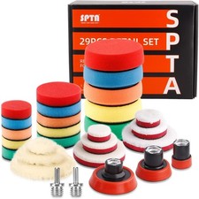29pcs Drill Buffing Pad Detail Polishing Pad Mix Size Kit with 5/8-11 Thread