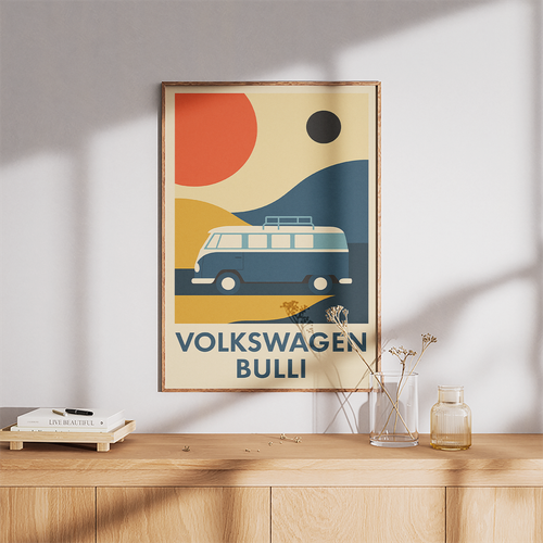 Volkswagen Bulli Poster A3 – Retro Art Design | Hochwertiger Plakat - Bild 3 von 4
