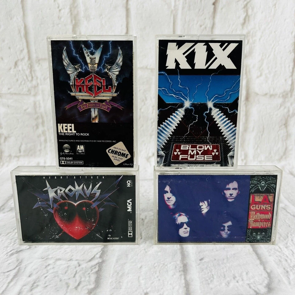 Krokus LA guns kix keel Cassette Tape Lot Hair Metal Heart Attack Blow My Fuse Foto 2 de 4