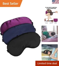 Luxurious 100% Silk Sleep Mask with Adjustable Strap - 3 Pack in Vibrant Colors