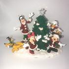 Disney Parks Christmas Holiday Santa Mickey Light Up Tree Figure Figurine - Mint