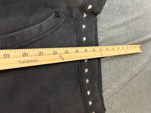 Vague Studios Tour Nieten Hoodie Herren XL schwarz Baumwolle French Terry Boxy Fit - Bild 11 von 12