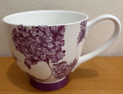 Portobello By Inspire - Purple Flowers Coffee Tea Cups (2) Curved Footed - Picture 6 of 14