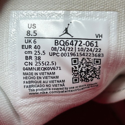 Nike Trainers Womens Size UK 6 Air Jordan 1 Mid Black Sail Gym Red Leather Shoes - Picture 12 of 13