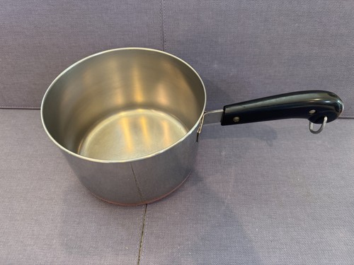 Revere Ware 3 Quart Sauce Pan w/ Lid Copper Clad Bottom Double Ring Pre-1968 VGC - Picture 7 of 17