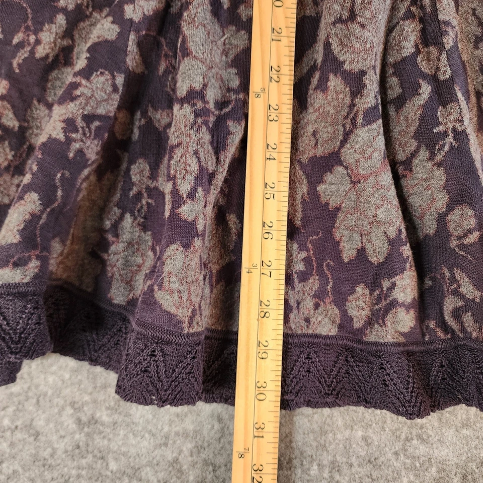 Falda midi para mujer Peruvian Connection estampado floral de encaje azul tejido Foto 4 de 4