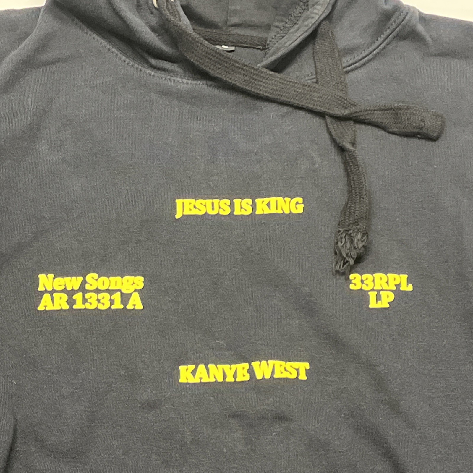 Vintage Kanye West Jesus Is King Vinyl Black Large Sweatshirt Hoodie image 3