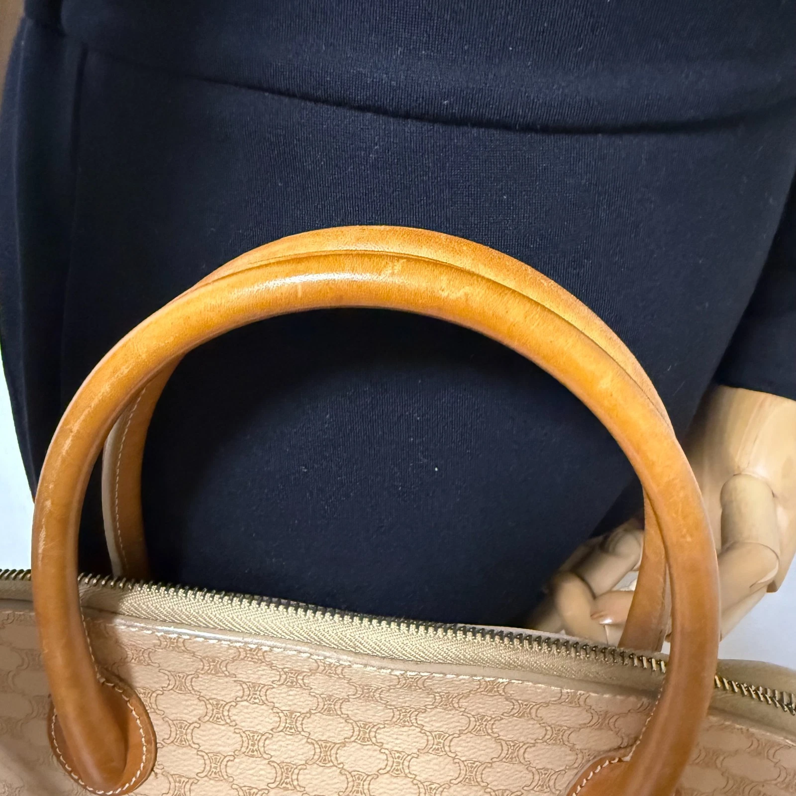 Borsa a mano rotonda modello macadam CELINE borsa a tracolla borsa a 2 vie beige