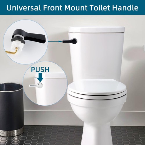 Black Toilet Handle Lever Flush Replacement, Universal Front Mount Toilet Han... - Picture 6 of 6