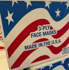 40 Box (2000pcs) Blue 3-Ply Disposable Face Masks Made In The USA New