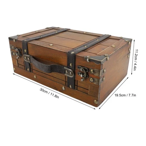 Synthetic Wood Suitcase Vintage Decorative Storage Box Ancient Shoot Prop Smallˇ