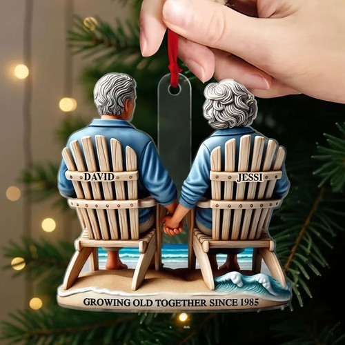 Gemeinsam alt werden Weihnachtsschmuck, personalisierte Wohndeko Geschenk - Bild 3 von 7