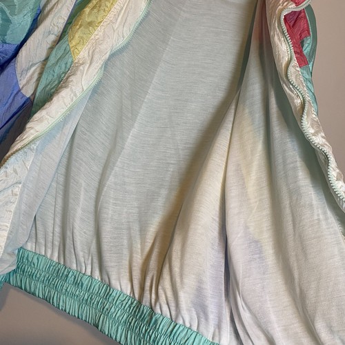 Vintage Clipper Bay Women’s Pastel Windbreaker Size Large Full Zip 80’s 90’s - Picture 9 of 9