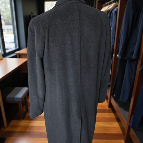 Vintage 1950s Cashmere Overcoat 40r Hand Tailored Black - Picture 14 of 22
