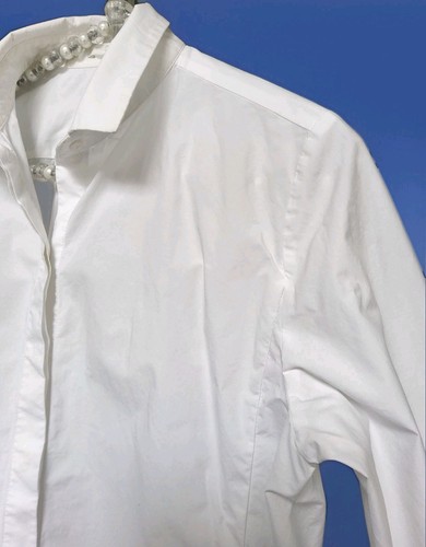 "COS" BLUSENHEMD XS/S WEIß 100% BAUMWOLLE 🌳 CROPPED SEITENSCHLITZE OFFEN - Bild 3 von 21