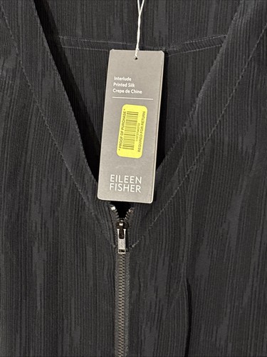 Eileen Fisher The Fisher Project Roadster V-Neck Silk Dress Sz XS Blue Zip Front - Picture 5 of 11