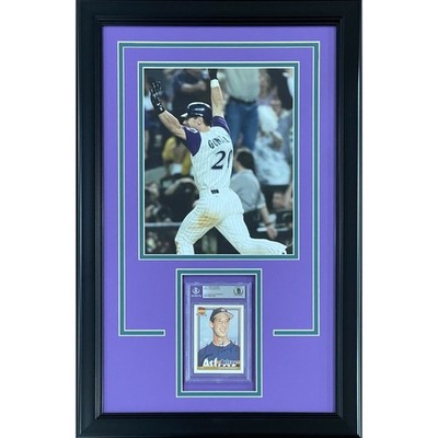 Luis Gonzalez Autographed Rookie Card Deluxe Framed with Arizona Diamondbacks 8x
