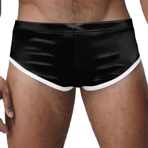 Mens Trunks Sissy Briefs Bulge Crotch Thong Sports Shorts Beach Panties Shiny - Picture 12 of 71