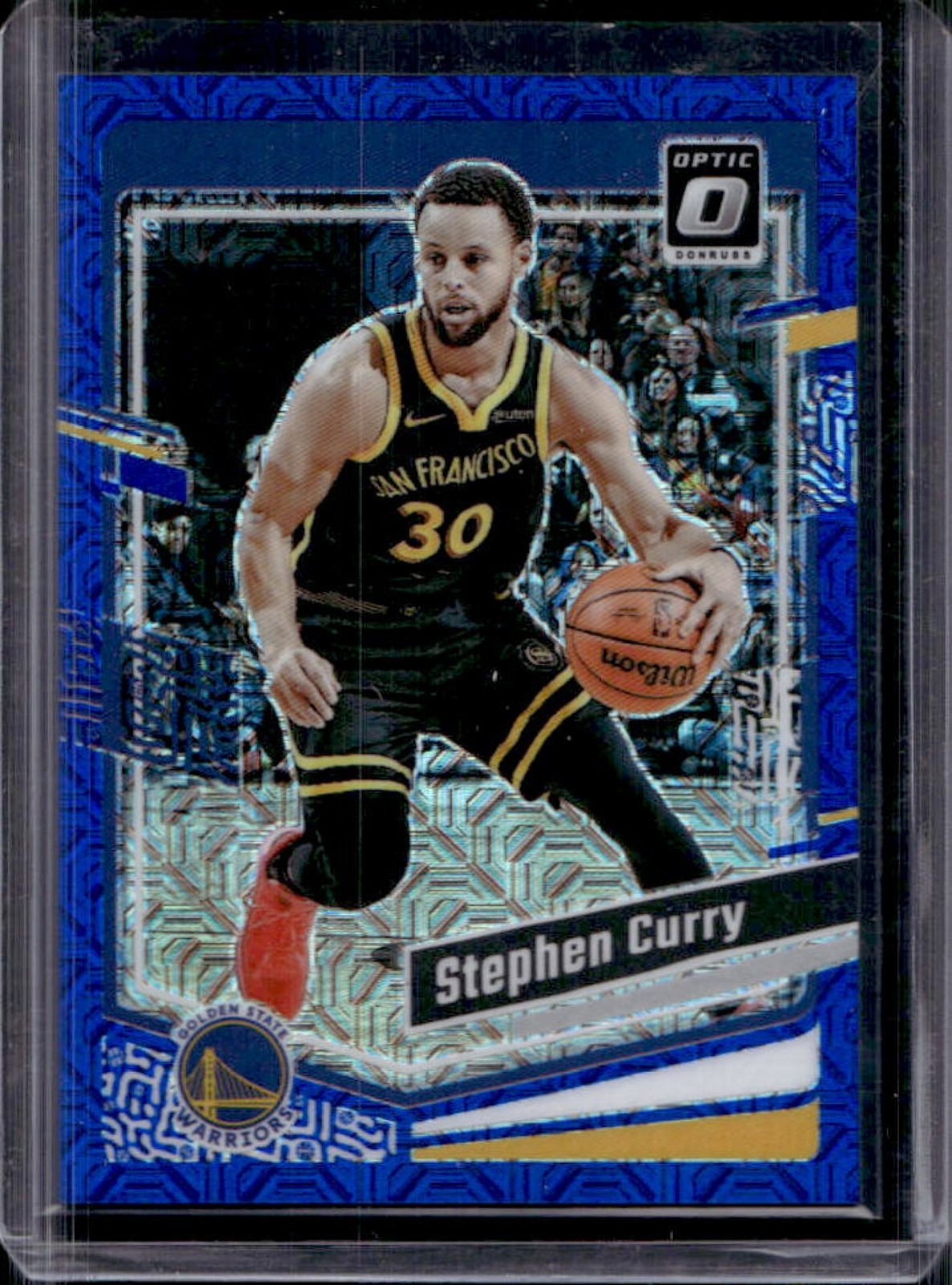 2023-24 Donruss Optic Stephen Curry Choice Blue Mojo Prizm #16/24 Warriors