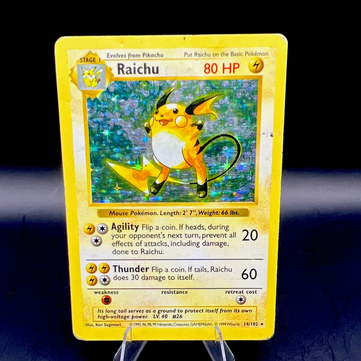 Raichu Pokémon TCG Shadowless Individual Collectible Card Game