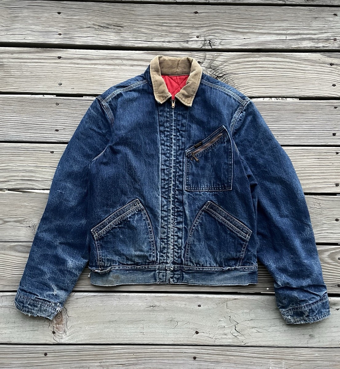 1960s/70s Lee 91B Denim Jacket Size L Made In USA Vintage