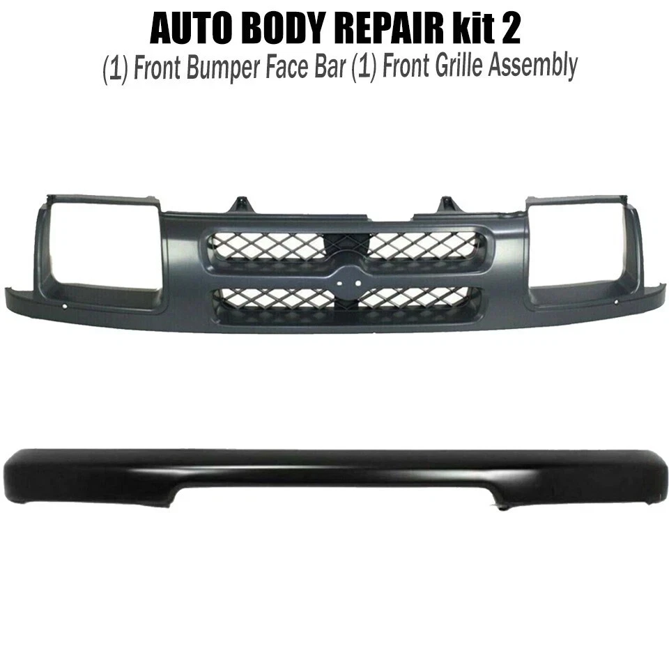 Front Bumper Face Bar & Grille Assembly Kit For 2000-2001 Nissan Xterra - Image 2 of 4