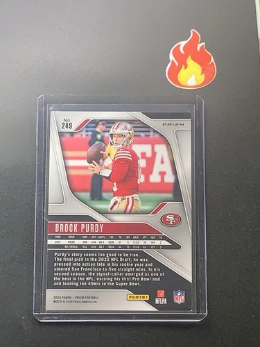 2024 Panini Prizm - Brock Purdy #249 Black & White Checker Prizm - Picture 2 of 2