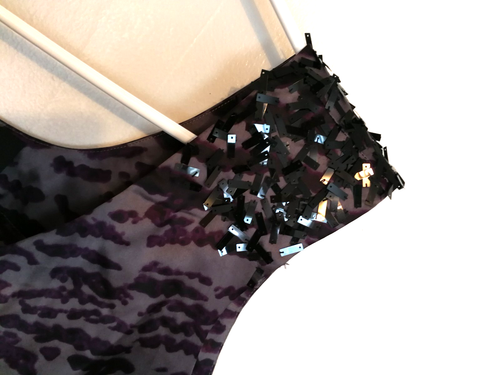 Dash Kim Kardashian Tank Top 3X Animal Print Purple Gray Sequin Sleeveless Shirt - Bild 3 von 6