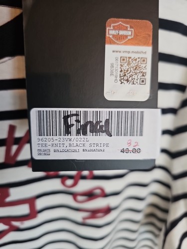 HARLEY DAVIDSON TEE-KNIT WOMEN'S 2XL BLACK STRIPE-NWT! RET$40 SALE $32 - Afbeelding 5 van 6
