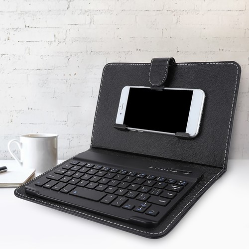 Wireless Spanish Keyboard With Leather Cover For 4.5-6.8in Mobile Phone - Picture 6 of 12