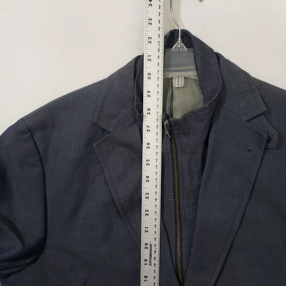 Blazer masculino KROON Commodore conversível híbrido esporte 40R azul linho/algodão - Imagem 3 de 4