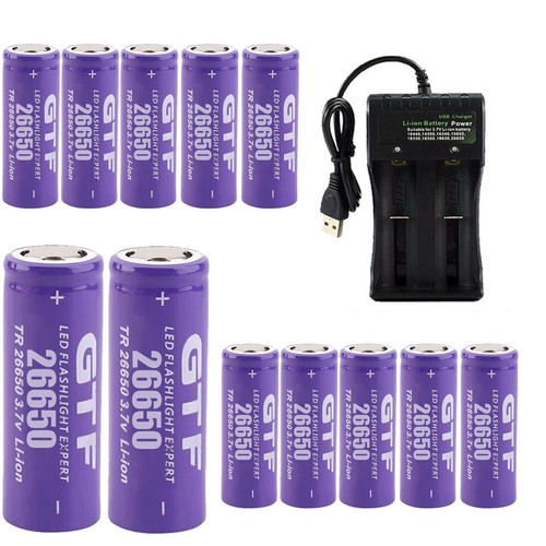 26650 3.7V Wiederaufladbare Batterie für LED-Taschenlampe Ladegerät Lot - Bild 13 von 34