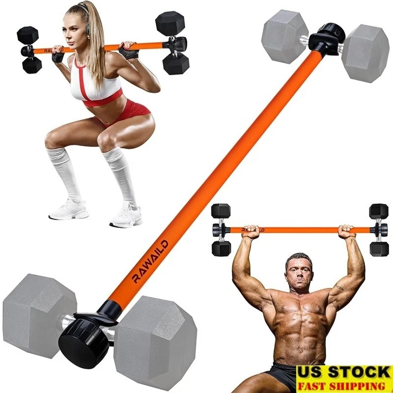 Dumbbell Barbell Converter Adjustable Home Gym Workout Equipment Fitness Tool US