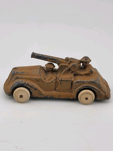 Rare Set Of 3 Antique 1930's Barclay Manoil Armored Cars & Anti-Tank Gun Cars. - Picture 14 of 19