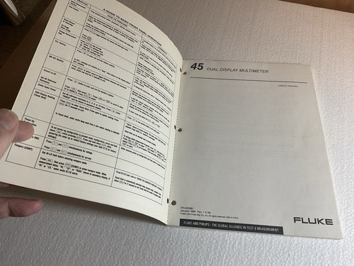 Fluke 45 Original User Manual. - Picture 2 of 2