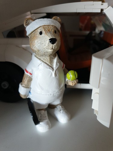 New Bertie Bear Tennis Whites Ornament, Collectable Friends Figurine from Next
