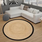 Jute Rug Hand Braided rug Round Area Rug Doormat Kitchen Bathroom Dhurrie 3x3 ft